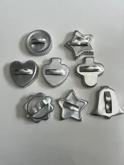 Silver Tone Cookie Cutter Collection. Set of 8