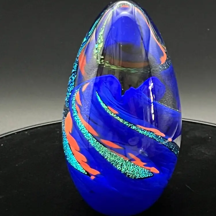 Egg-shaped C. Walters Signed Paperweight 1