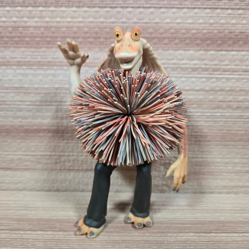Vintage Star Wars Phantom of the Menace Jar Jar Binks Koosh Figure
