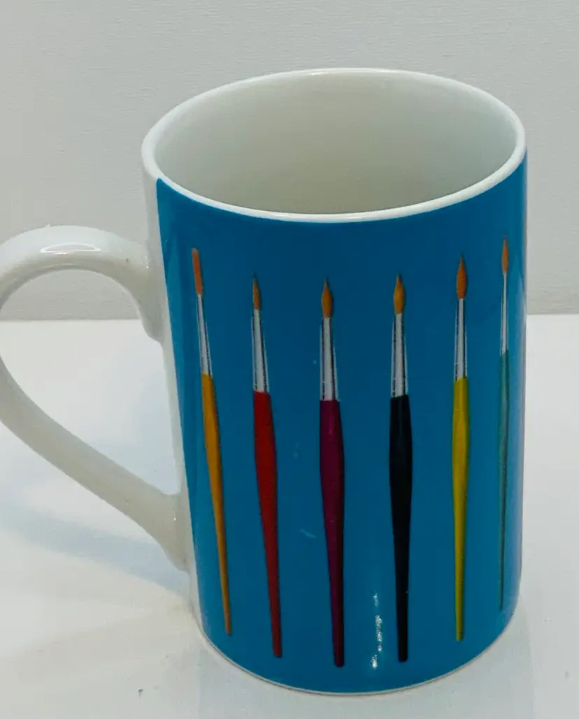 Retro Teal Blue Artist Brushes Mug