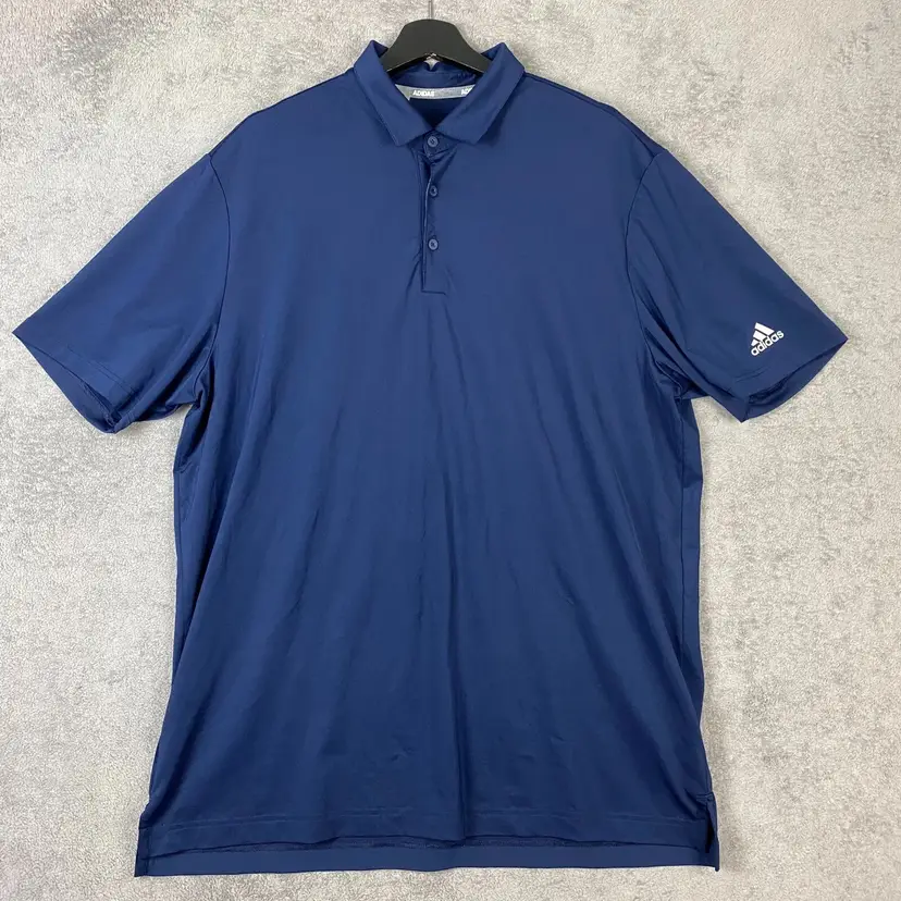 Adidas Polo Shirt Mens XL Navy Blue Short Sleeve Golf Performance Activewear M-2206