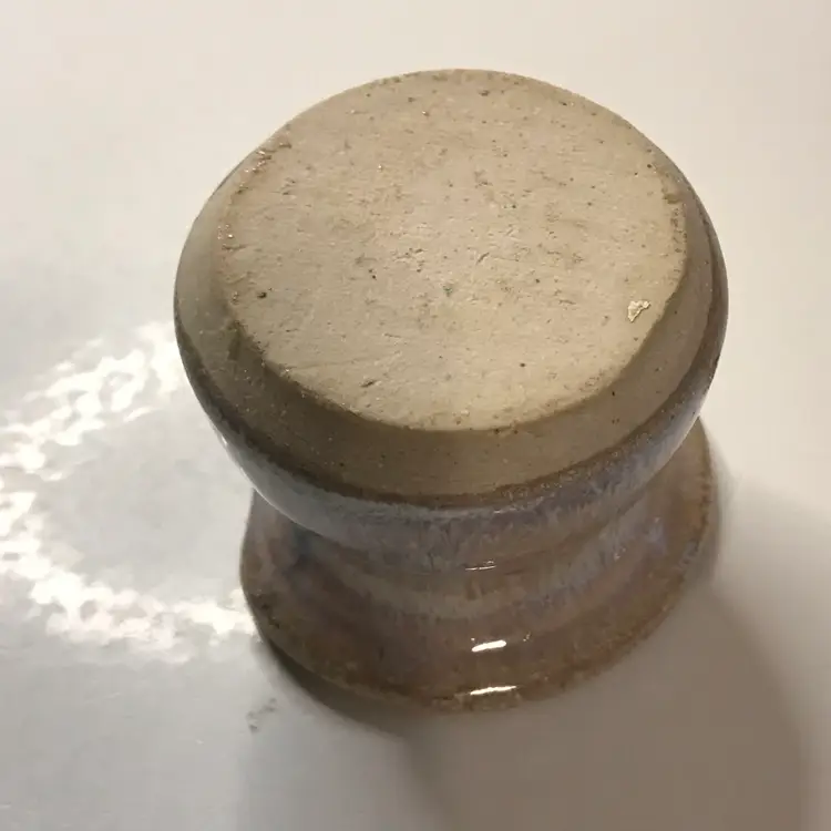 Ruffle top small bowl glazed blue