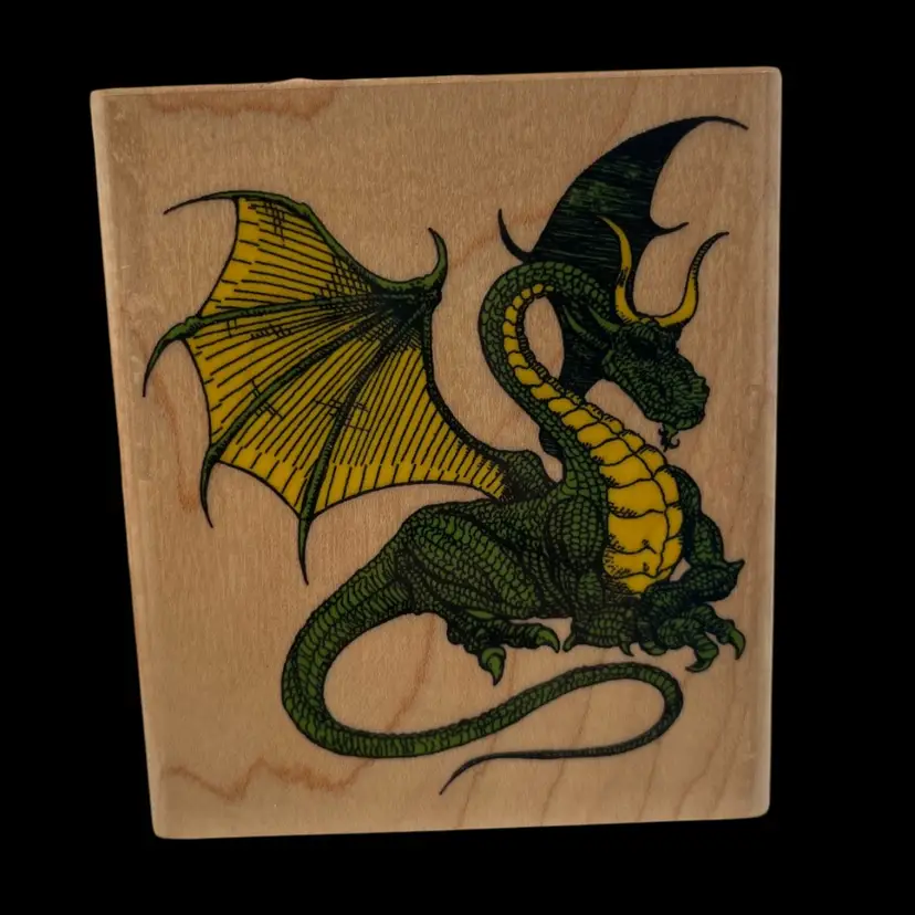 Mythical Dragon Wood Mounted Rubber Stamp Art Craft