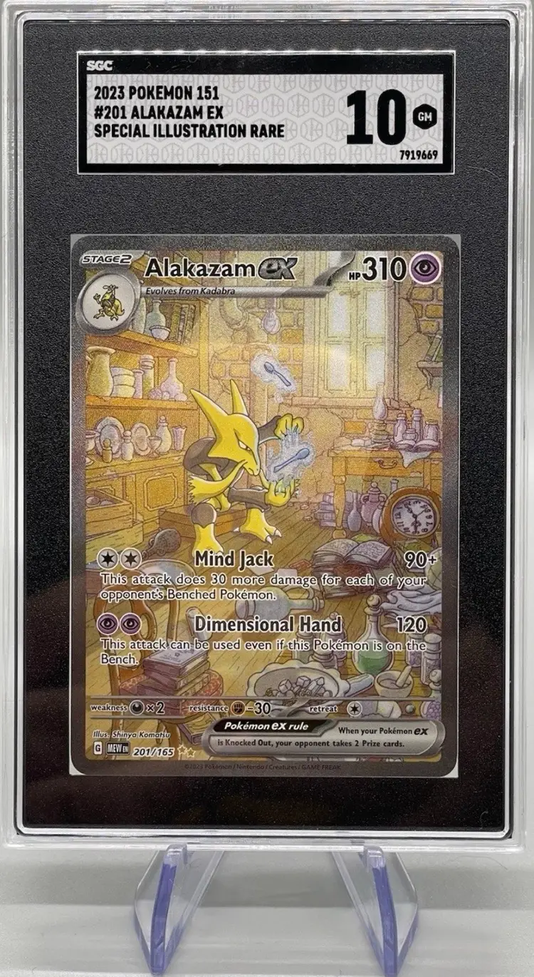 2023 Pokémon 151 Alakazam EX #201 SIR Special Illustration Rare SGC 10 Gem Mint