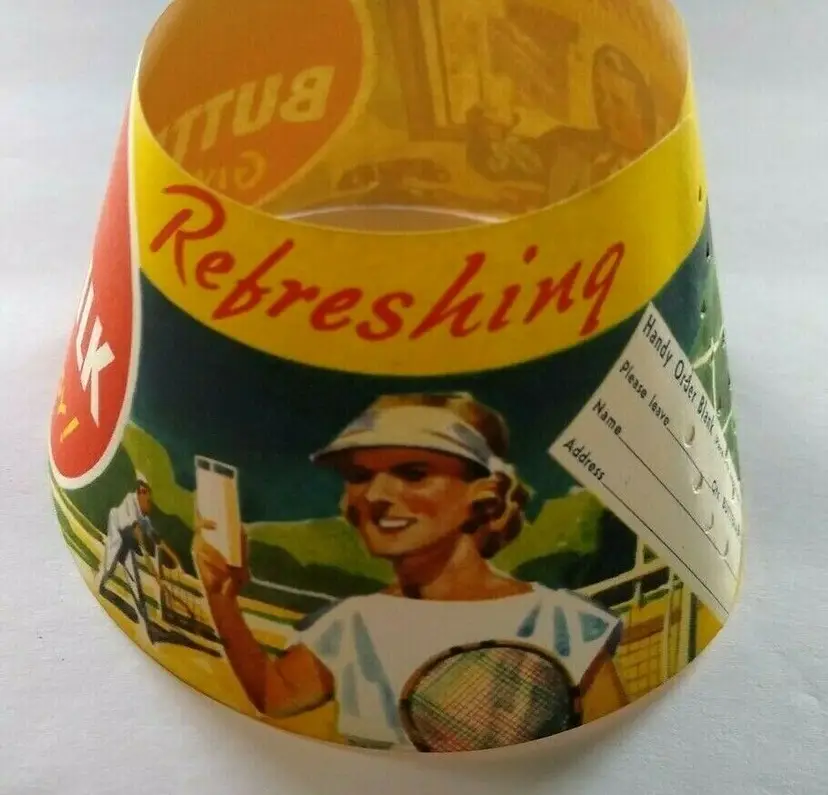 Vintage 1940s Butter Milk Bottle Collar Women Tennis Player NOS Buttermilk Lady