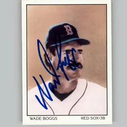 Wade Boggs Signed Boston Red Sox 1990 Score Dream Team Baseball Card #683