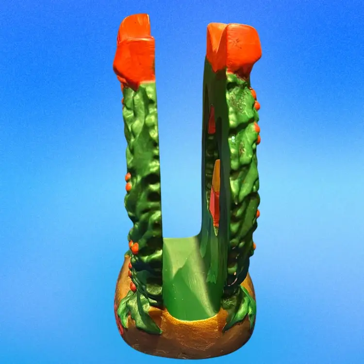 Vintage Christmas Wreath Ceramic Napkin Holder 1987