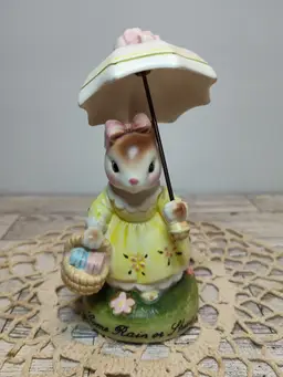 Darling Bunny With Parasol Figurine