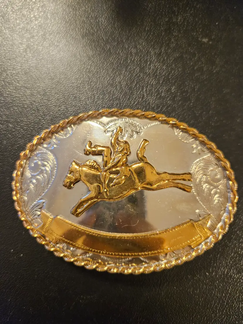 Bronco Riding Cowboy Belt Buckle