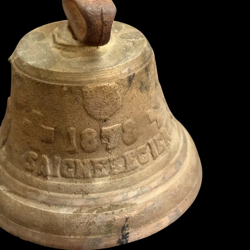 1878 Antique Saignelegier Chiantel Fondeur SOLID Brass Bell 3.25"x2.75"