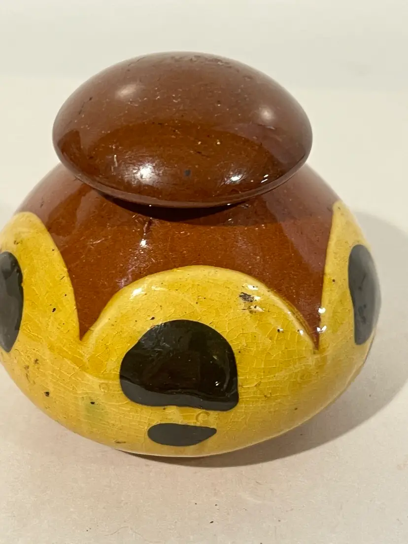 Vintage Art Pottery Ink Well Signed Joseph Causton Sons LTD 1930’s Historical