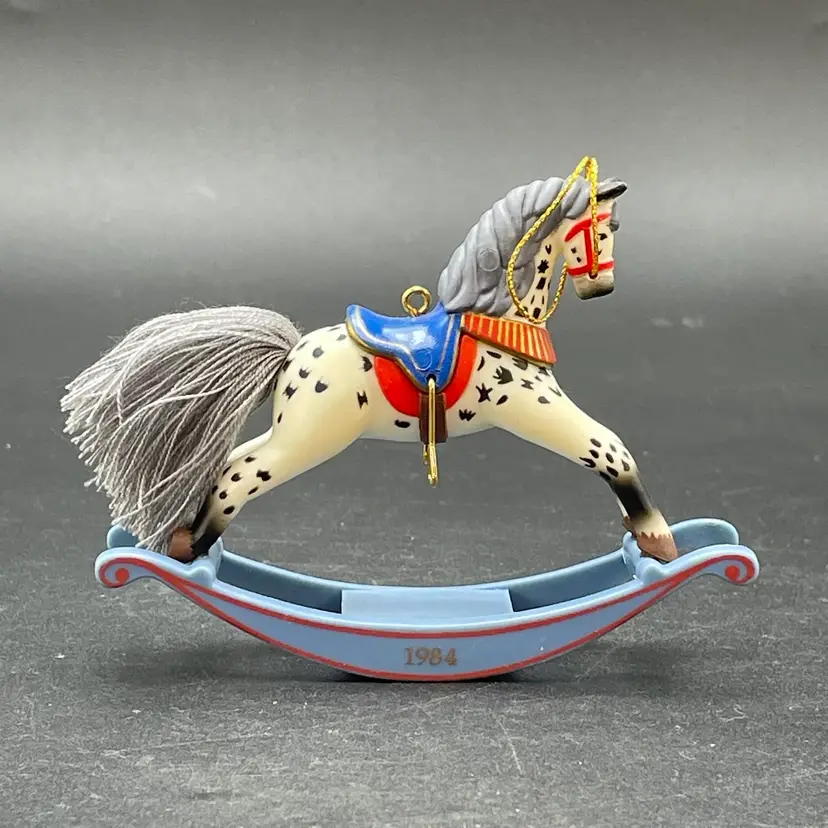 Hallmark Rocking Horse Christmas Ornament 4th in Series VTG 1984 Original Box