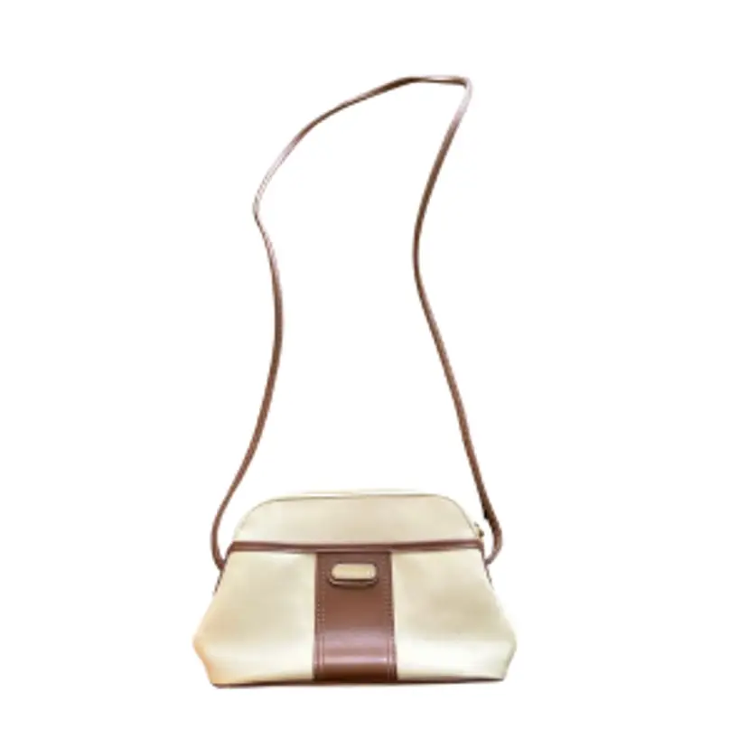 Vintage Liz Claiborne Tan and Brown Leather Shoulder Bag