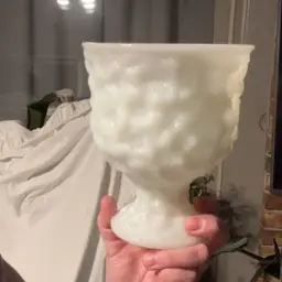 Vintage planter- milk glass Brody pedestal 5”