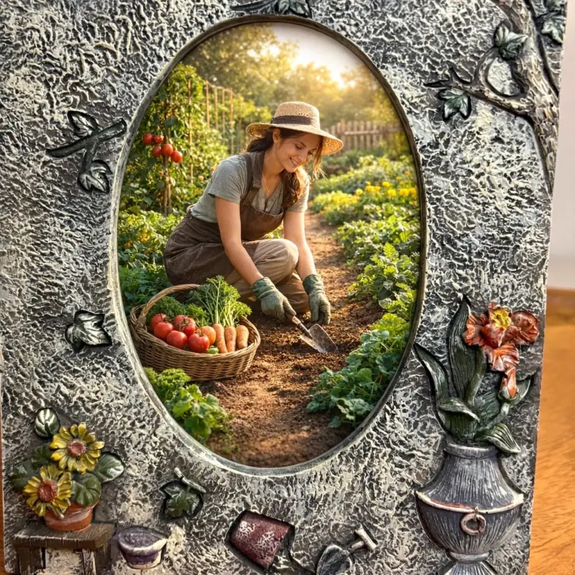 Vintage Picture Frame Gardener Theme