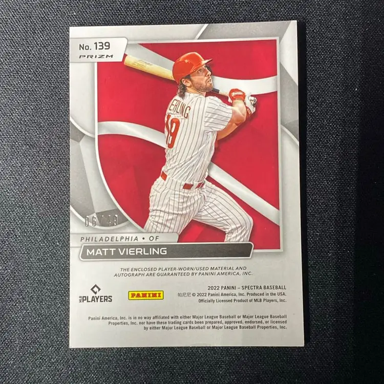 2022 Spectra Baseball Matt Vierling RPA /49