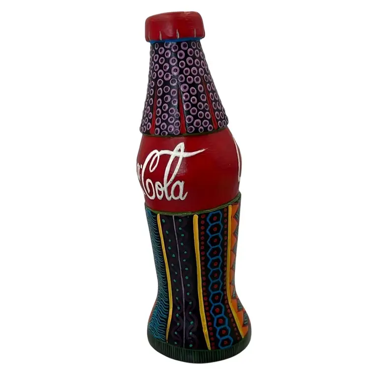 Hand Painted Signed Art Coca-Cola Bottle 7.6” Tall 2.6” Wide