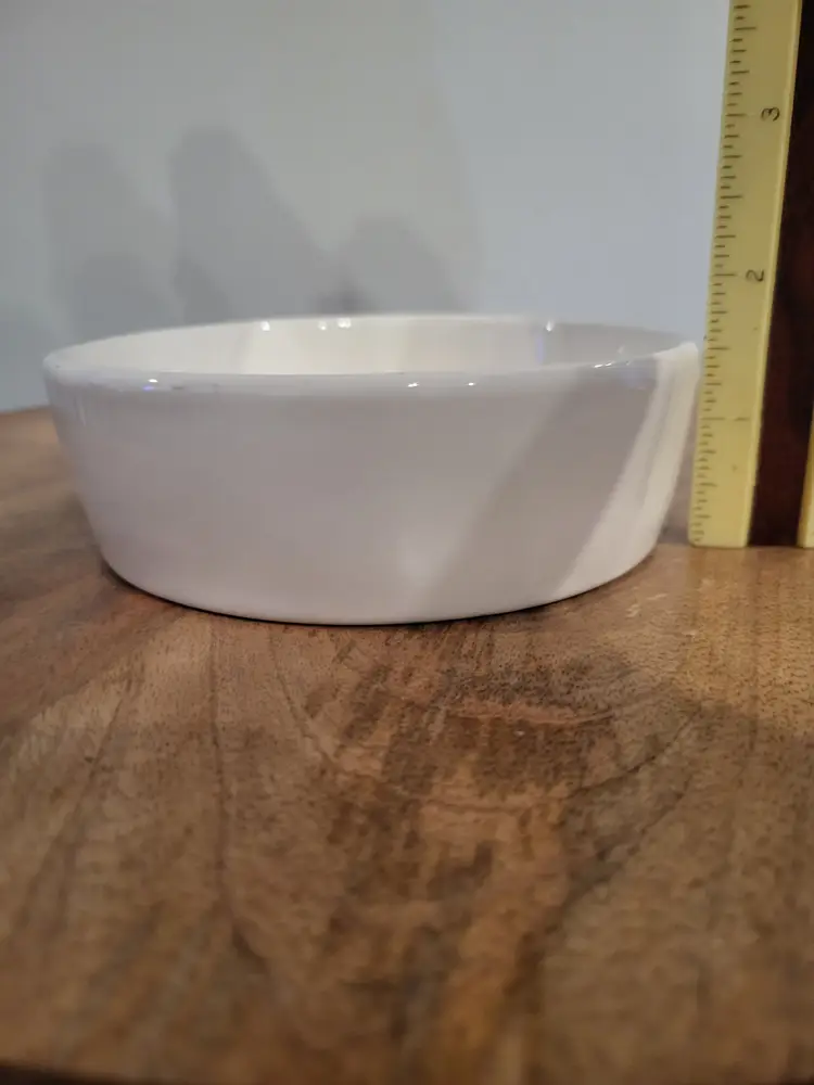 Rae Dunn NIBBLE Dog/Cat Food Water Bowl Dish Ceramic Ivory Black Farmhouse