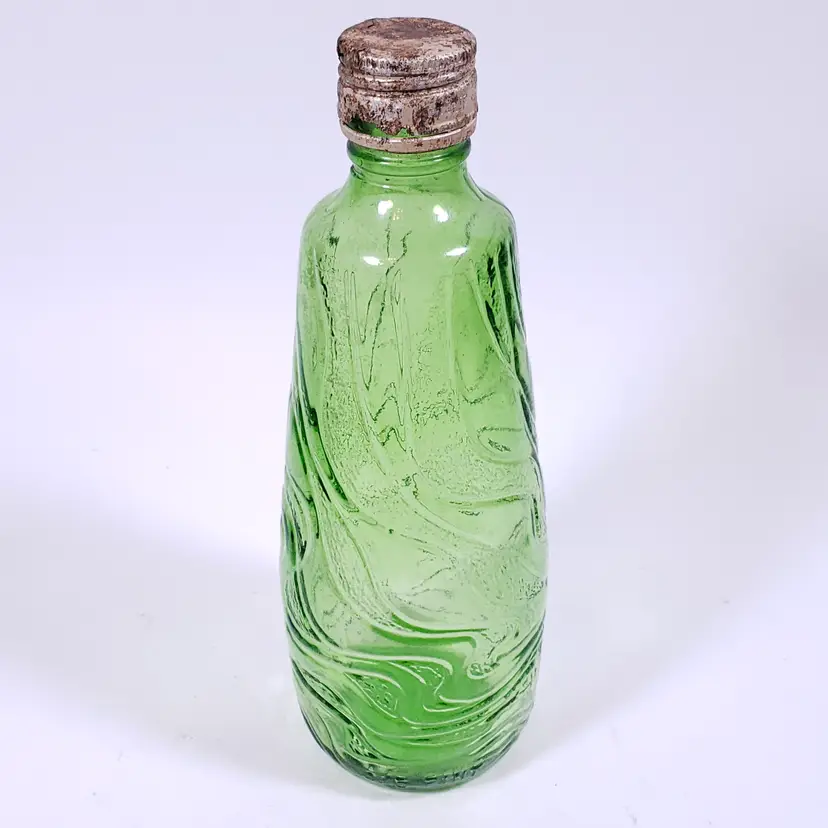 Vintage E & J GALLO RIPPLE Wine Green Flavor Guard ⅘ Pint GLASS BOTTLE