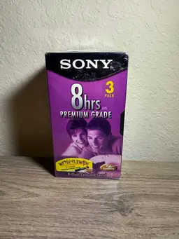 Sony VHS Blank 8 Hour 3 Pack Tapes (Sealed)