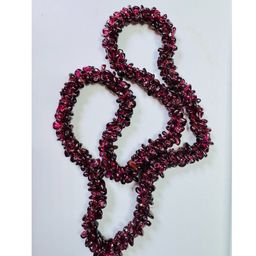 Almandine Garnet Infinity Necklace 24”
