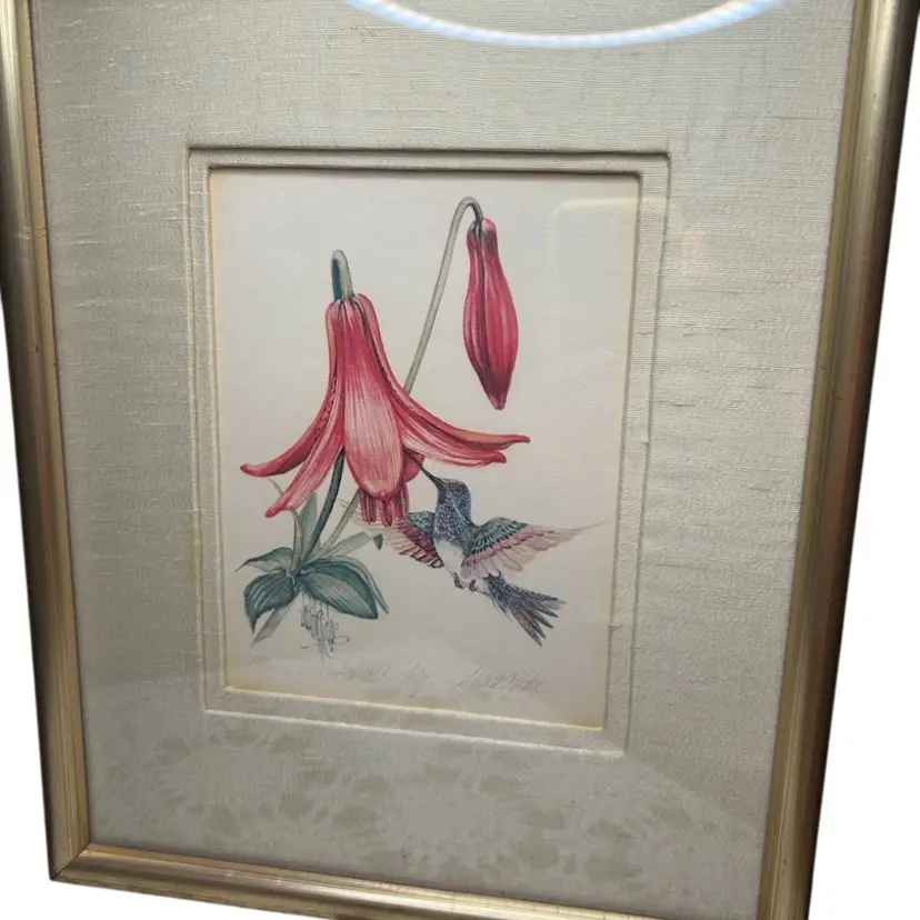 Framed Print 180/1000 “Field Lily” By Judith Richie Custom Fabric Matte 13x11