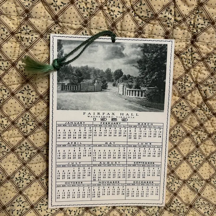 #10-1959 Fairfax Hall Waynesboro VA Postcard Type Souvenir Calendar.