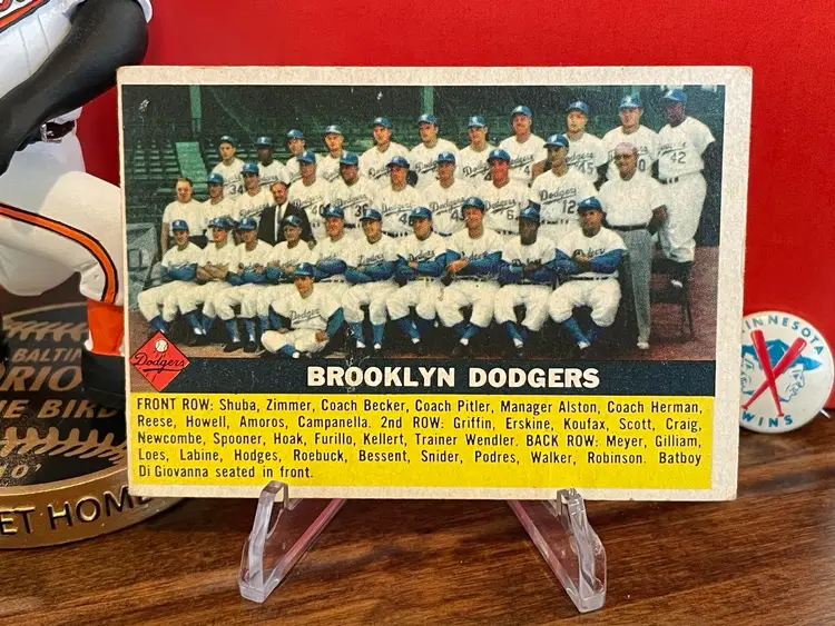 1956 Brooklyn Dodgers Team Card #166 - Los Angeles Dodgers