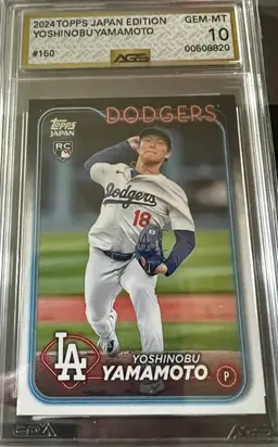 Yoshinobu Yamamoto 2024 Topps Japan Edition Rookie Card AGS 10