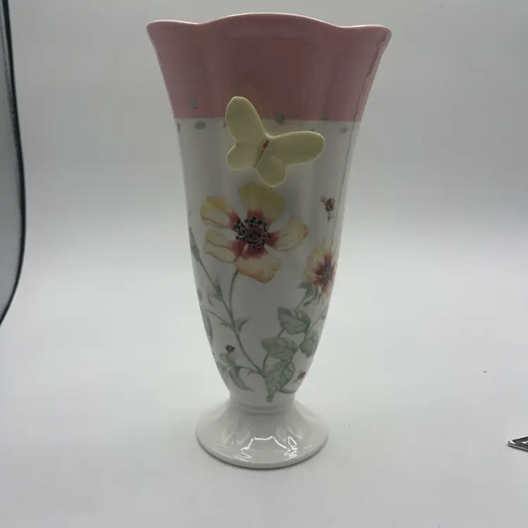 Lenox Vase Butterfly Meadow By Louis Le Leuyes Pre Owned 9.25”