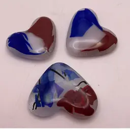 #01 - Made by Me! Fused Glass CHOICE Patriotic Red White Blue Magnet Handcrafted Studio Art