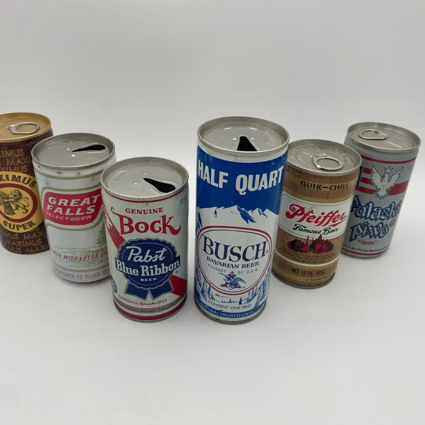 Collectible Beer Can Bundle - Vintage Mixed Brand Six Pack #16 - 1970's-1980’s
