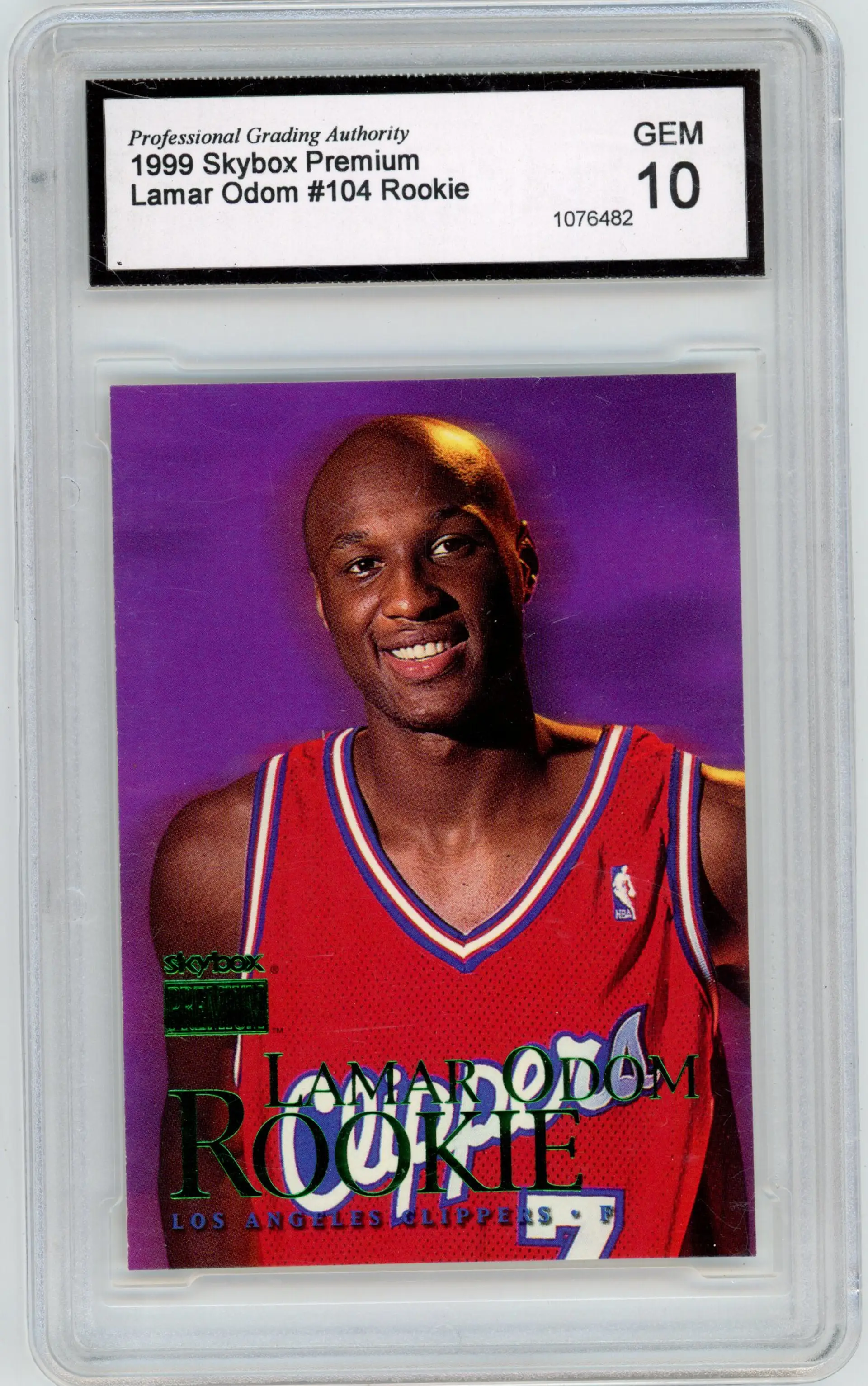 1999 Skybox Premium LAMAR ODOM RC Rookie #104 CLIPPERS PGA 10 GEM