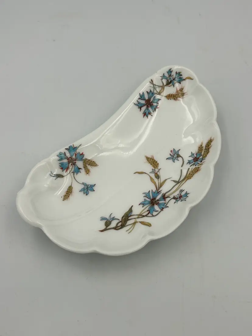 Vintage Haviland Limoges France, Small Floral Leap Shaped Bone/Trinket Dish