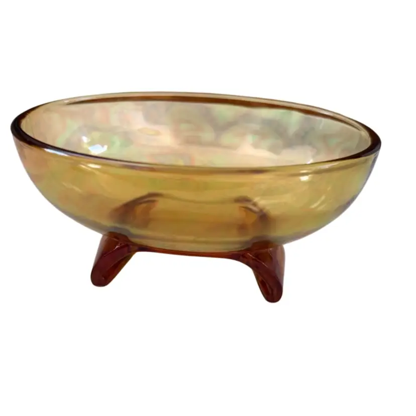 Viking Glass Oval Footed Flowerlite Bowl
