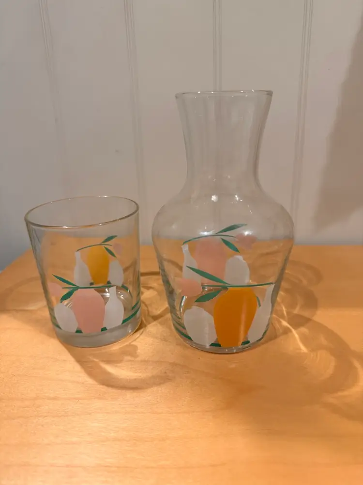 Alpac Glass Tumble Up With Vase And Tulip Design