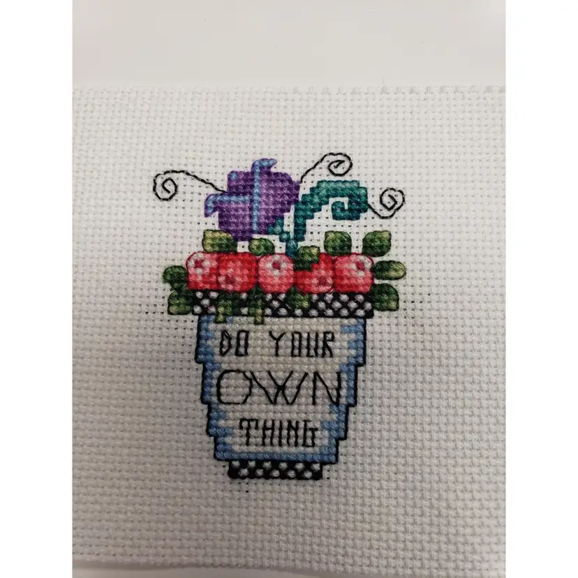 New Handmade Cross-stitched "Do Your Own Thing" Piece