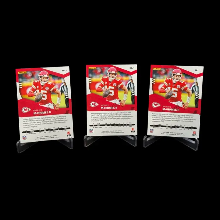 Patrick Mahomes 3 Card Lot 2020 Donruss Elite #1 Silver Foil Kansas City Chiefs