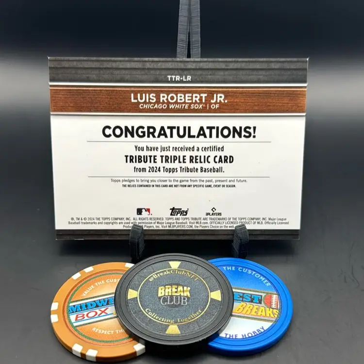 Luis Robert Jr. Game Used Triple Relic 042/150 2024 Topps Tribute Chicago White Sox