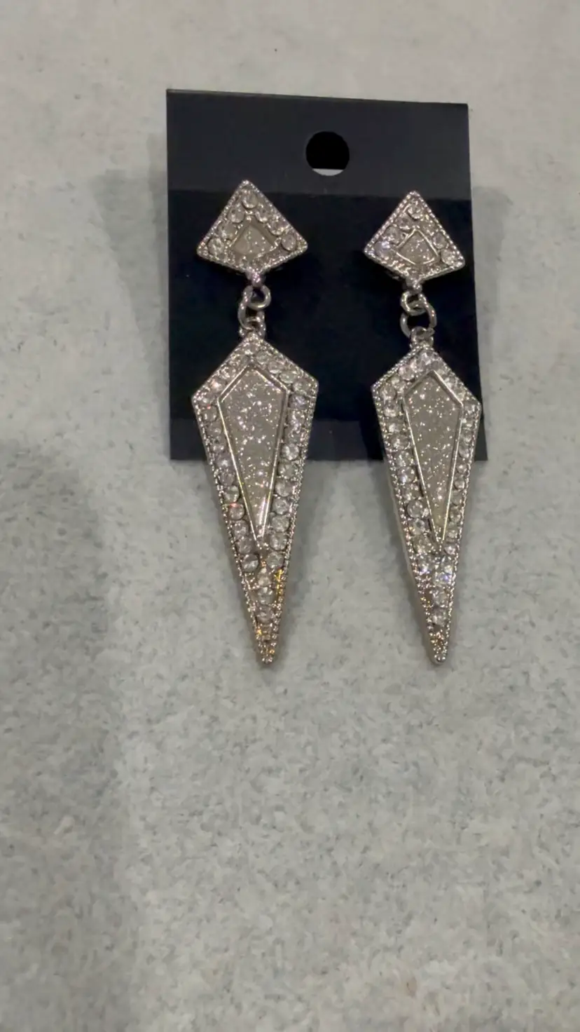 Bling Silver Drop Dangle Statement Earrings