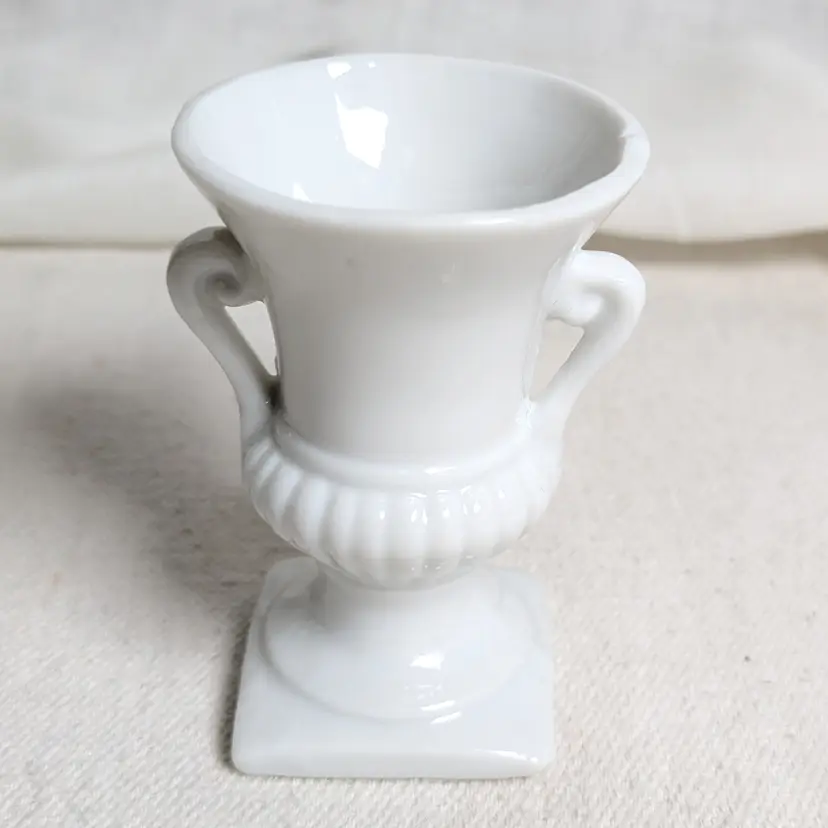 Mini White Ceramic Trophy Urn Japan