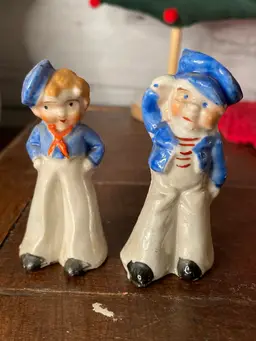 Vtg Sailor Kids Salt And Pepper Shaker Set 