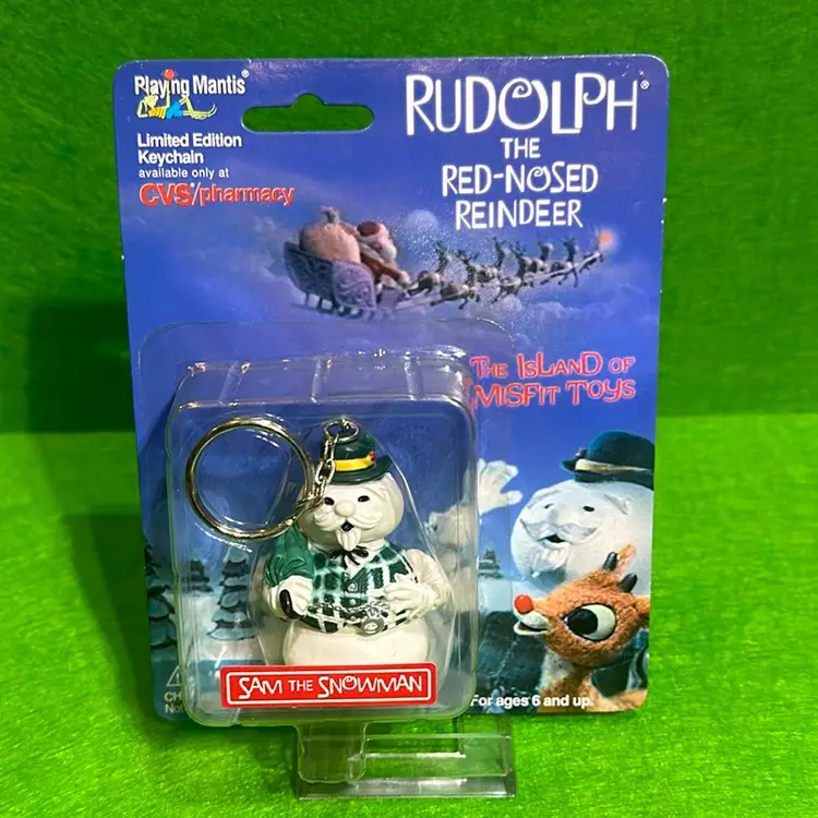 Playing Mantis CVS LE Keychain Rudolph the Red-Nose Reindeer Sam the Snowman NIP