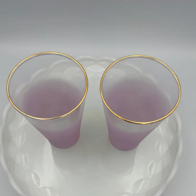 Pair Of 2 Vintage Blendo Lavender Ombré Glasses
