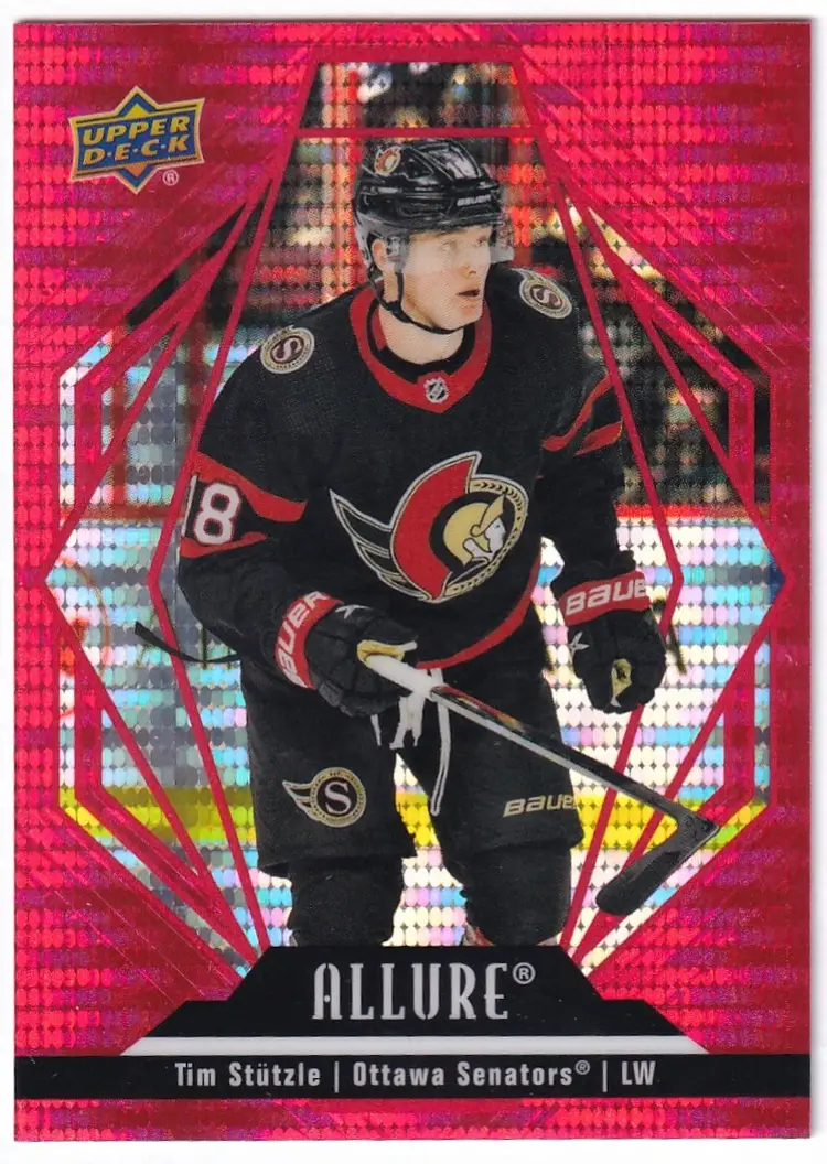 2022-23 Upper Deck Allure Red Rainbow #4 Tim Stutzle Ottawa Senators Hockey Card