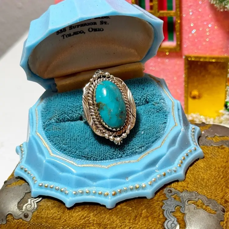 Sterling Turquoise Ring Size 7.25