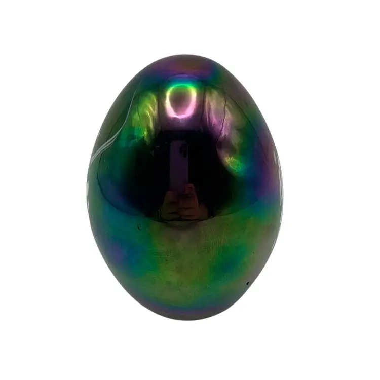 Balos Art Glass Volcanic Ash Egg Shape Paperweight, 3-3-8” Tall   and 2-1-2” Wide