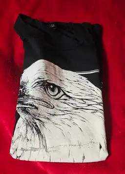 Vintage Eagle T Shirt Adult Black Smokey Mountains Animal Nature Outdoor Size L