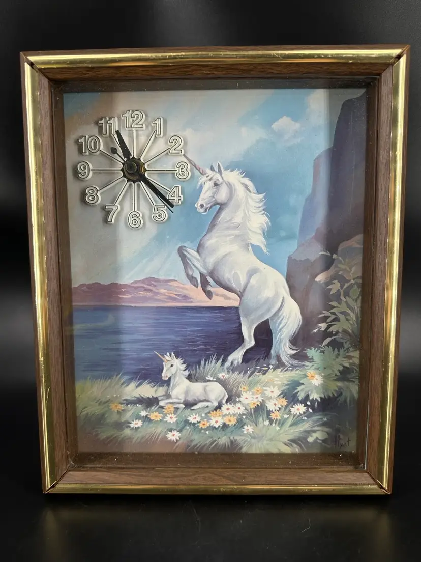 Vintage 19080s Unicorn Wall Clock