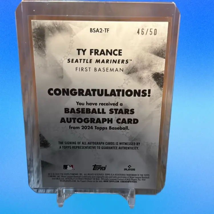 Ty France 2024 Topps Auto 46/50